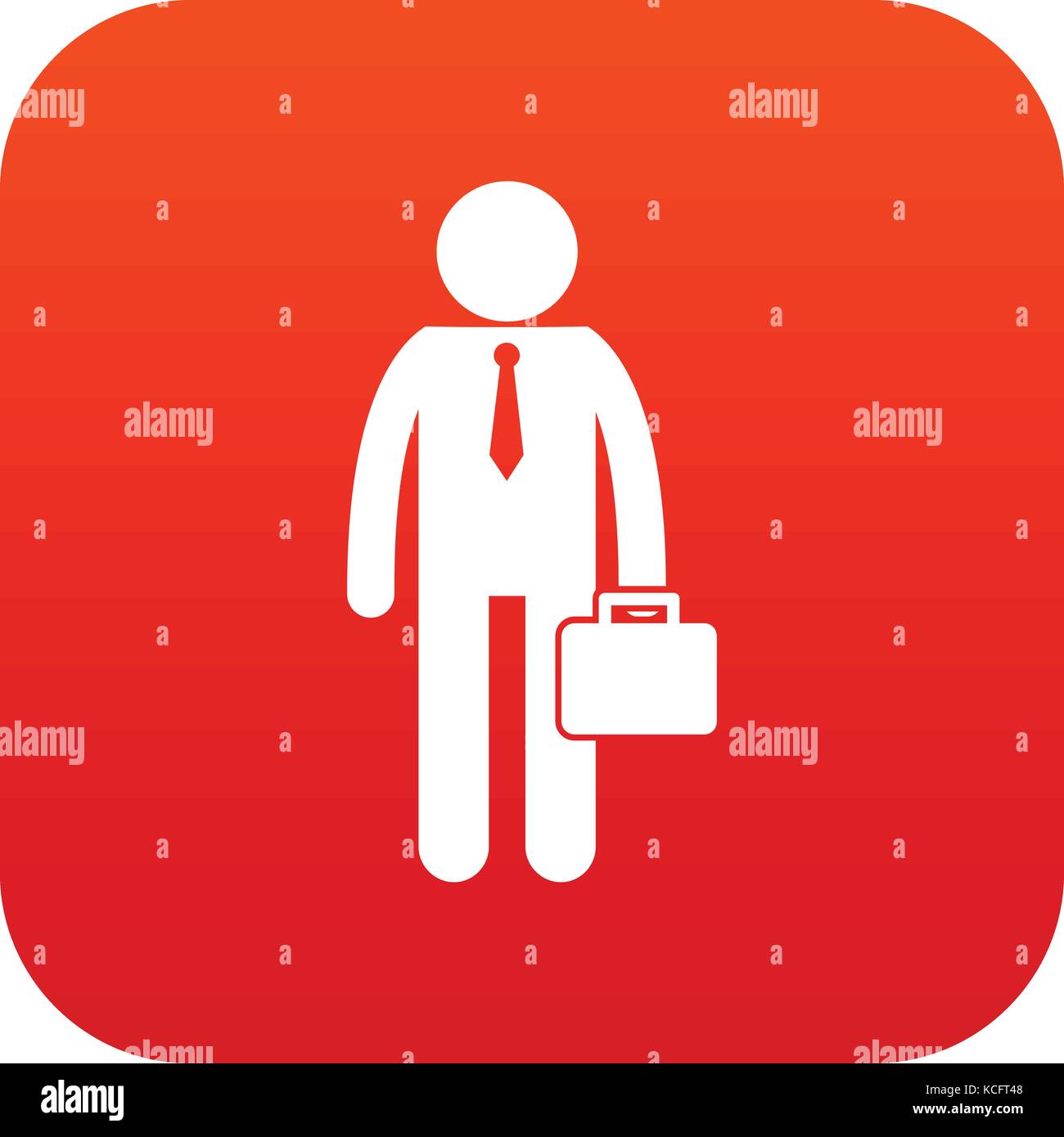 Businessman standing with his briefcase icon digital red Stock Vector ...