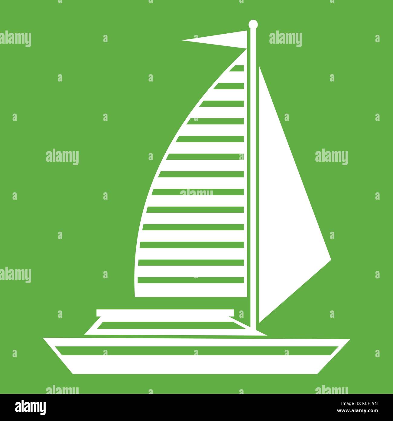 Yacht with sails icon green Stock Vector Image & Art - Alamy