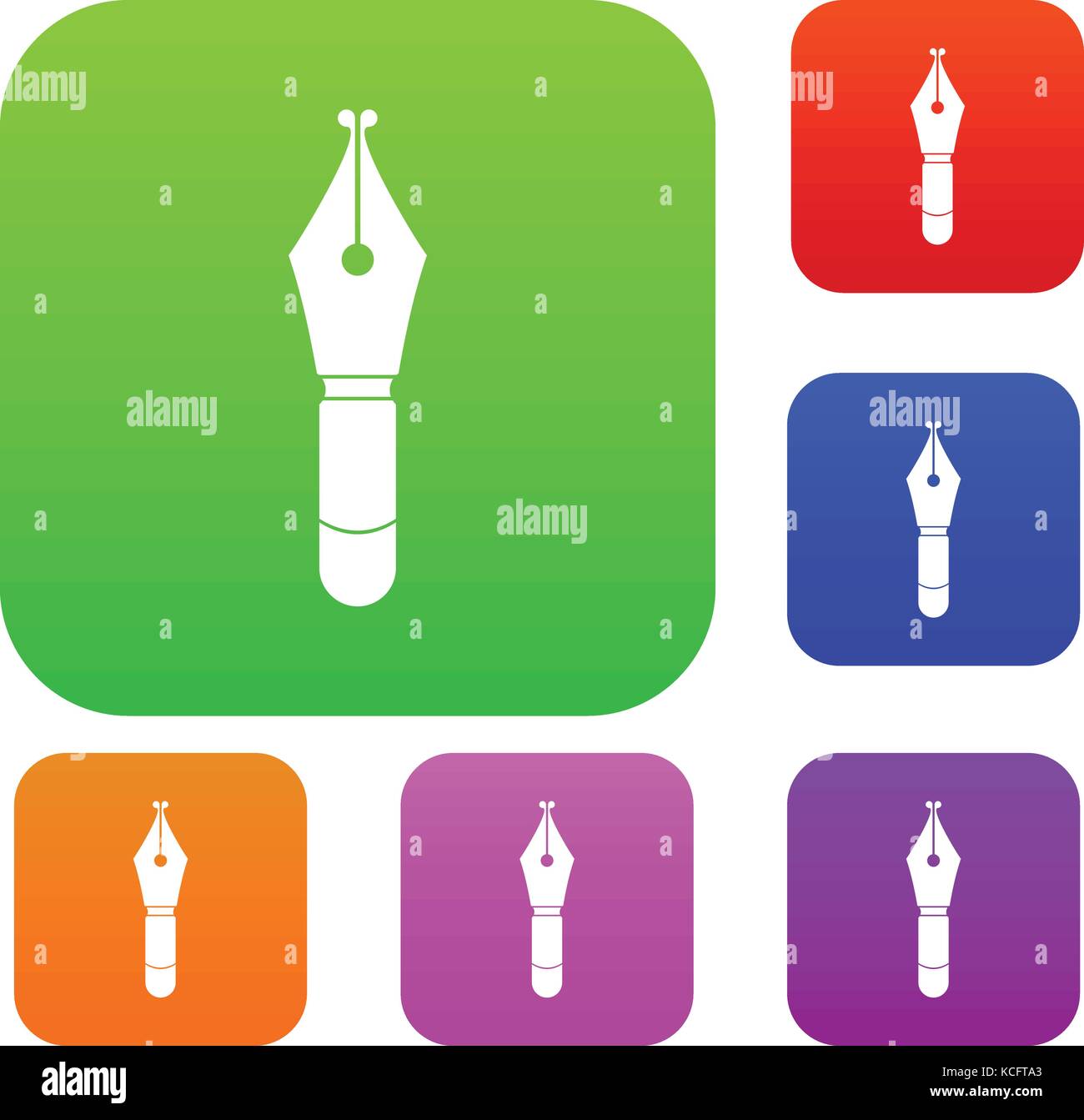 Fountain pen nib set color collection Stock Vector Image & Art Alamy