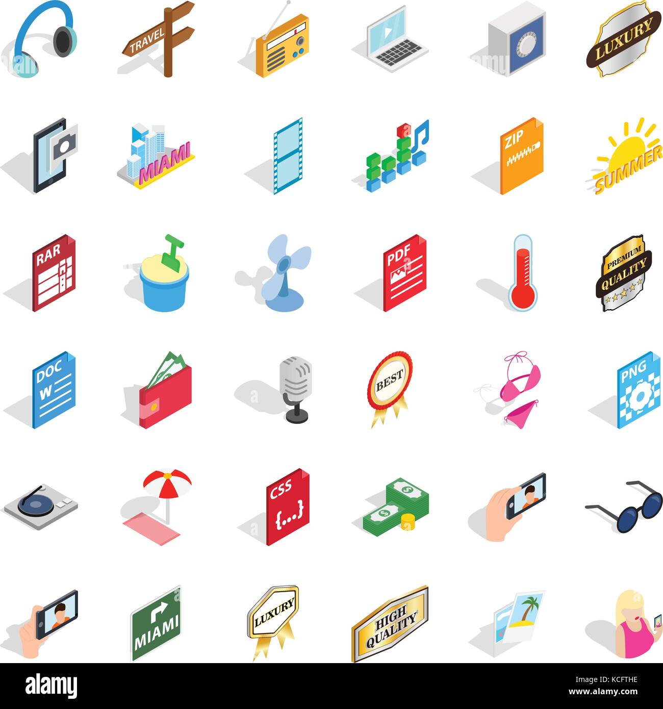 File icons set, isometric style Stock Vector Image & Art - Alamy