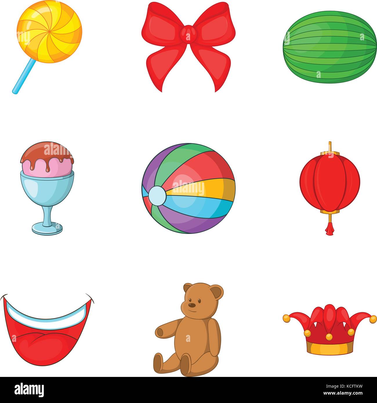 Unlimited fun icons set, cartoon style Stock Vector Image & Art - Alamy