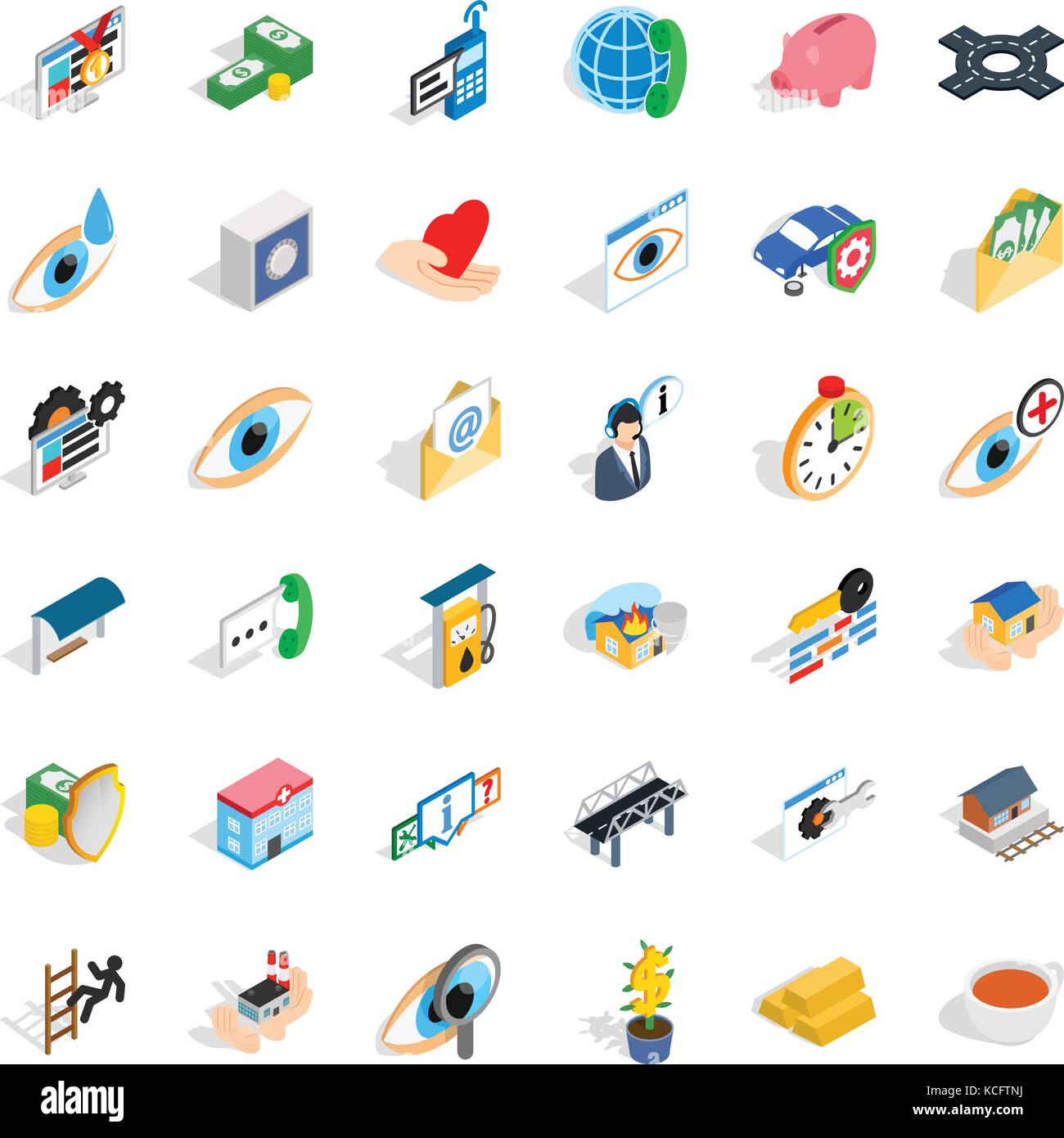 Cross in hospital icons set, isometric style Stock Vector Image & Art ...