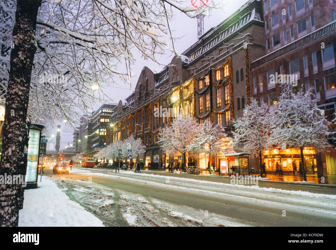 DEPARTMENT STORE NK in full Christmas decor and snow 2009 Stock Photo