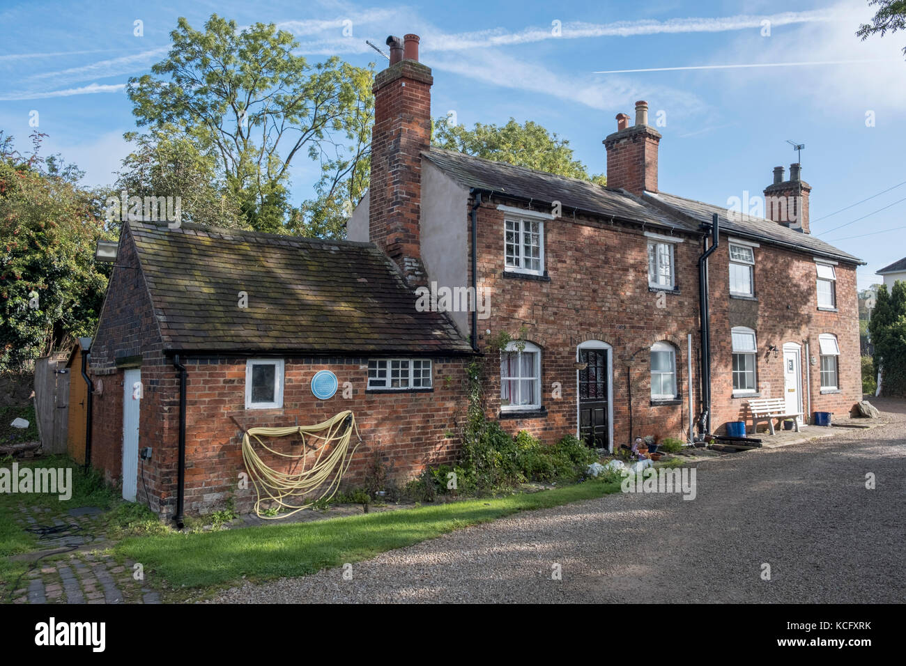 Plaque on a canal cottage near Stoke Golding indicating that the Ashby