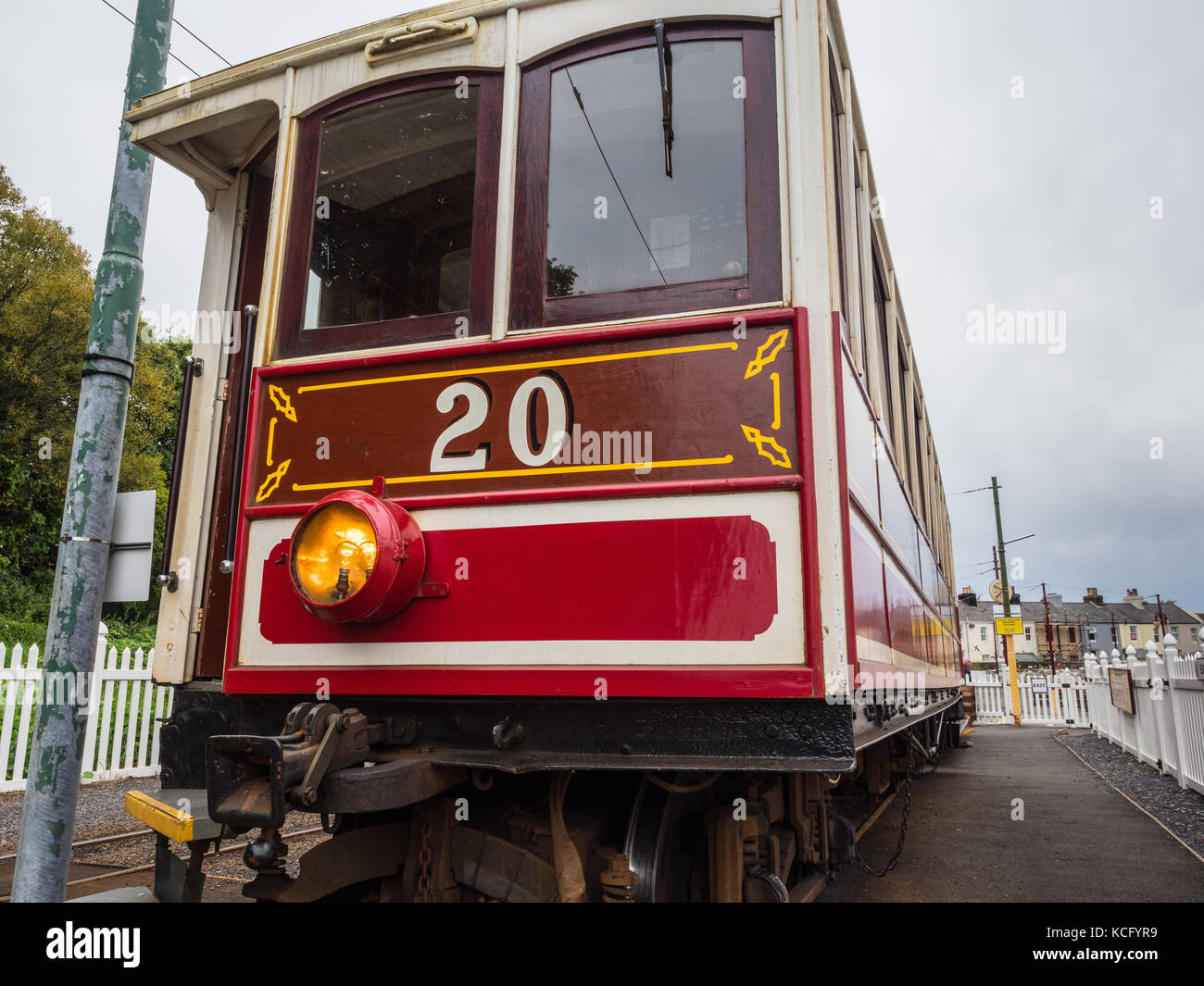 Manx Electric Railway Winter Saloon car number 20. Manufactured 1899. Stock Photo