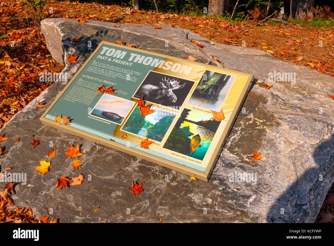 Tom Thomson memorial plaque in Algonquin Park Art Gallery, Ontario