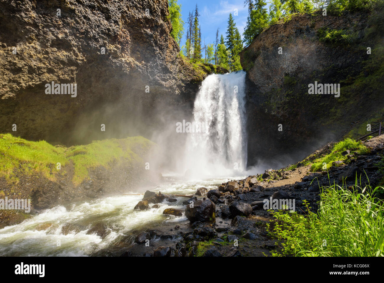 Moul Falls in Wells Gray Provincial Park in Canada Stock Photo