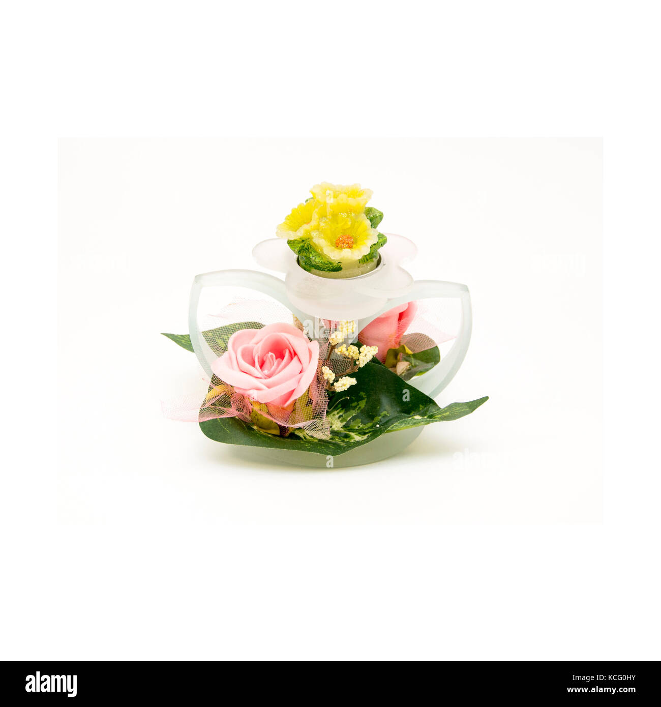 vase with pink flowers on a white background Stock Photo - Alamy