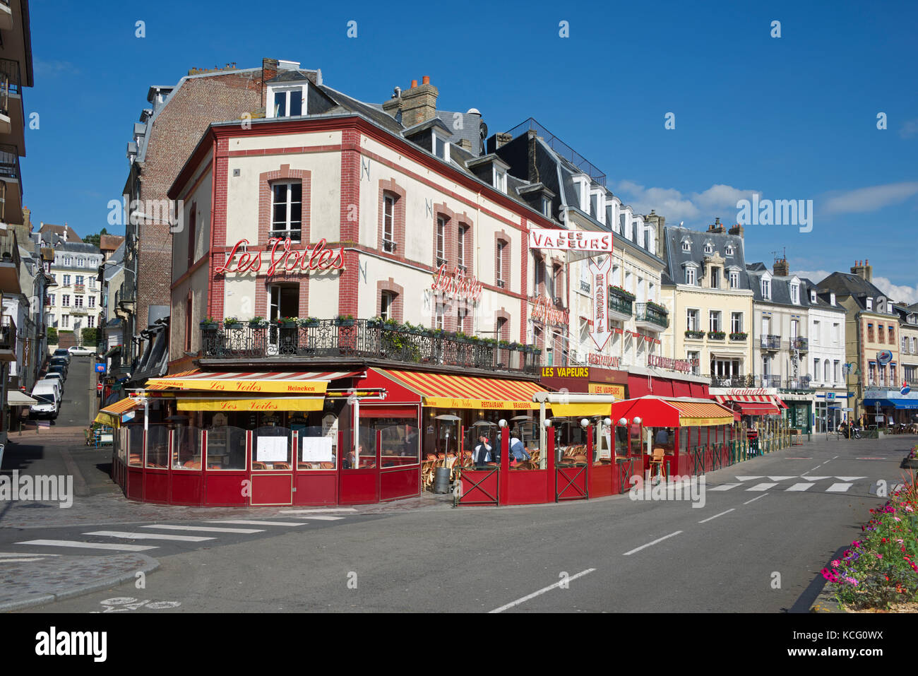 Traditional french restaurant Trouville Normandy France Stock Photo