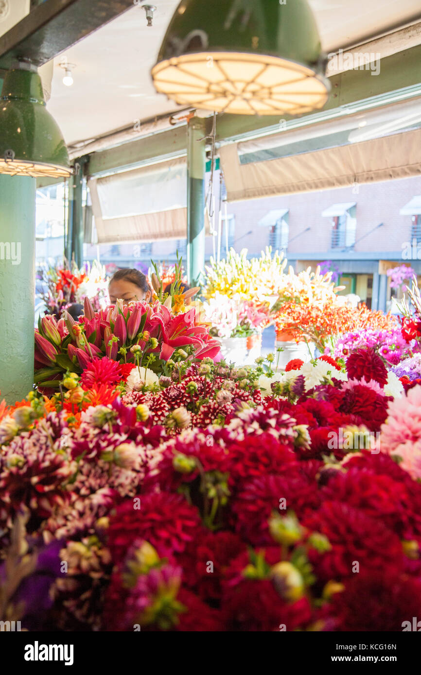 Flowers for sale at Public Market Center farmers market Pike Place