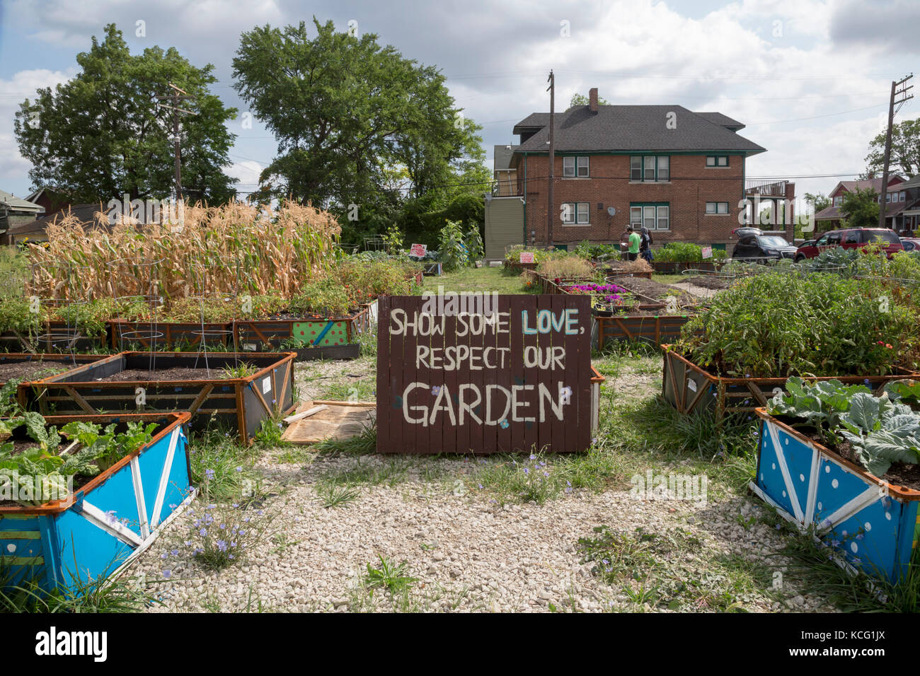 Detroit, Michigan - A community garden in a low-income neighborhood. Stock Photo