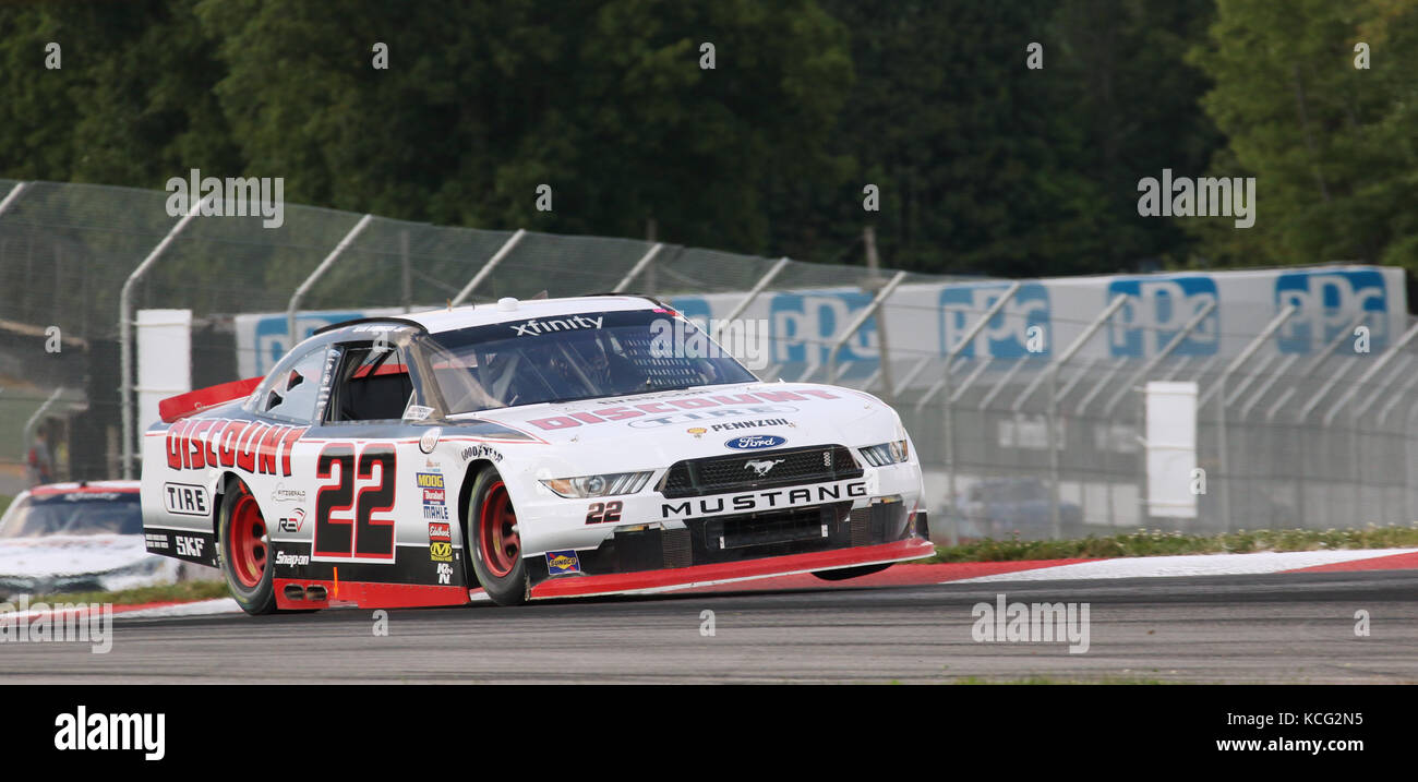 Curb hopping. Sam Hornish Jr. Car 22. NASCAR XFINITY Race. Mid-Ohio ...