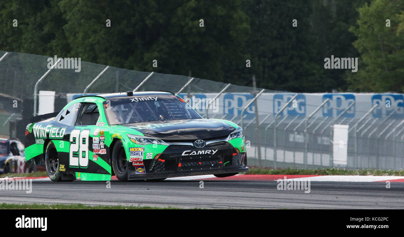 Curb hopping. Dakoda Armstrong. Car 28. NASCAR XFINITY Race. Mid-Ohio ...