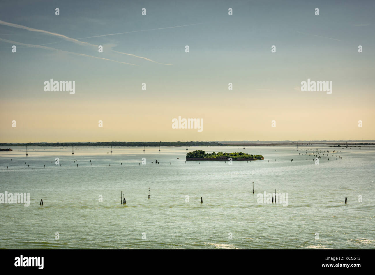 view of Venice laguna,boat, Stock Photo