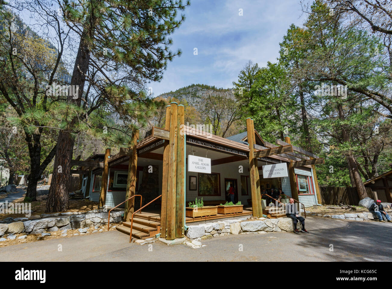 Yosemite, APR 15: Exterior view of the Ansel Adams Gallery on APR 15, 2017 at the famous Yosemite National Park, Califronia, United States Stock Photo