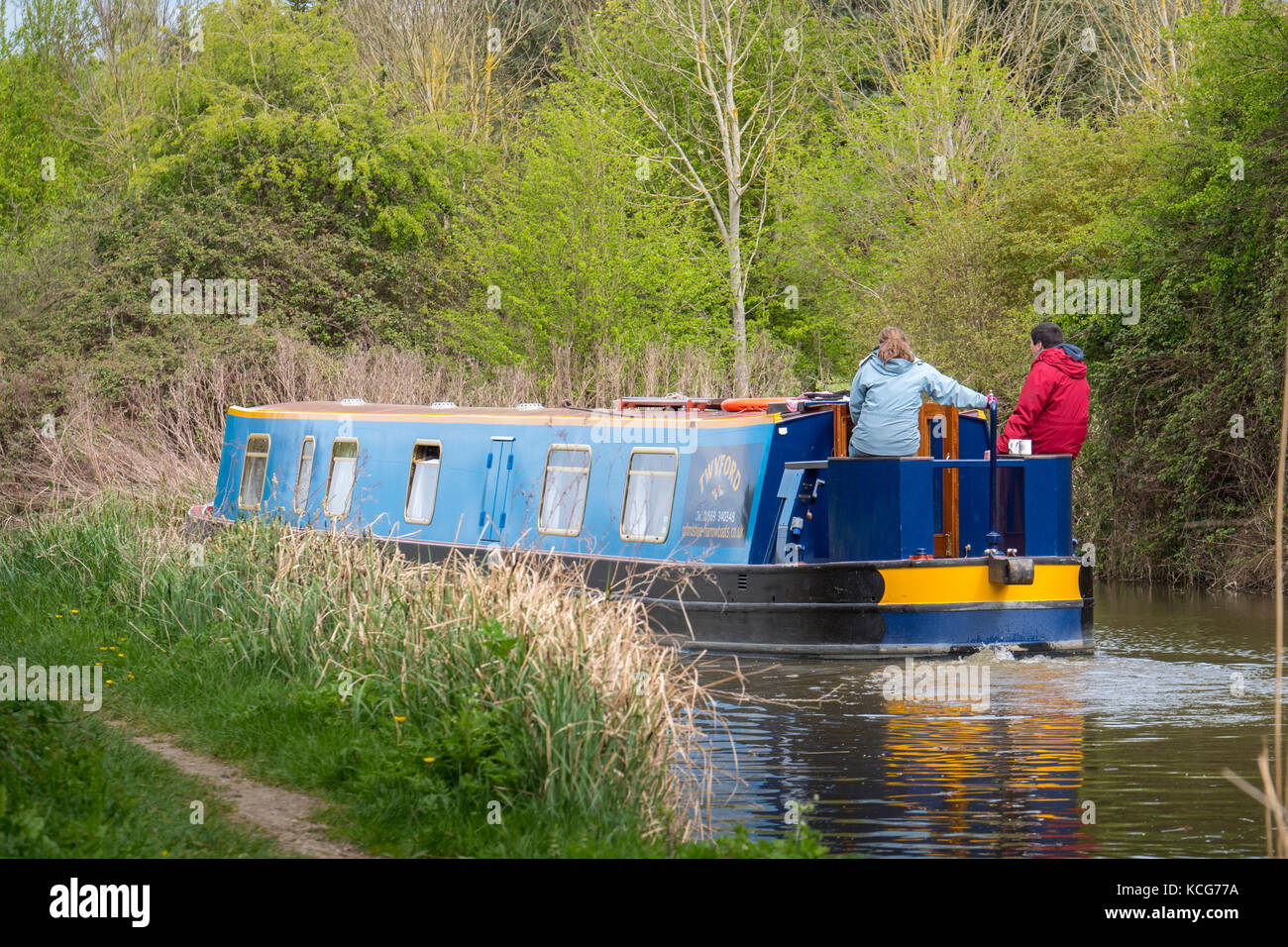 Canal boating Oxford Canal Oxfordshire England Stock Photo