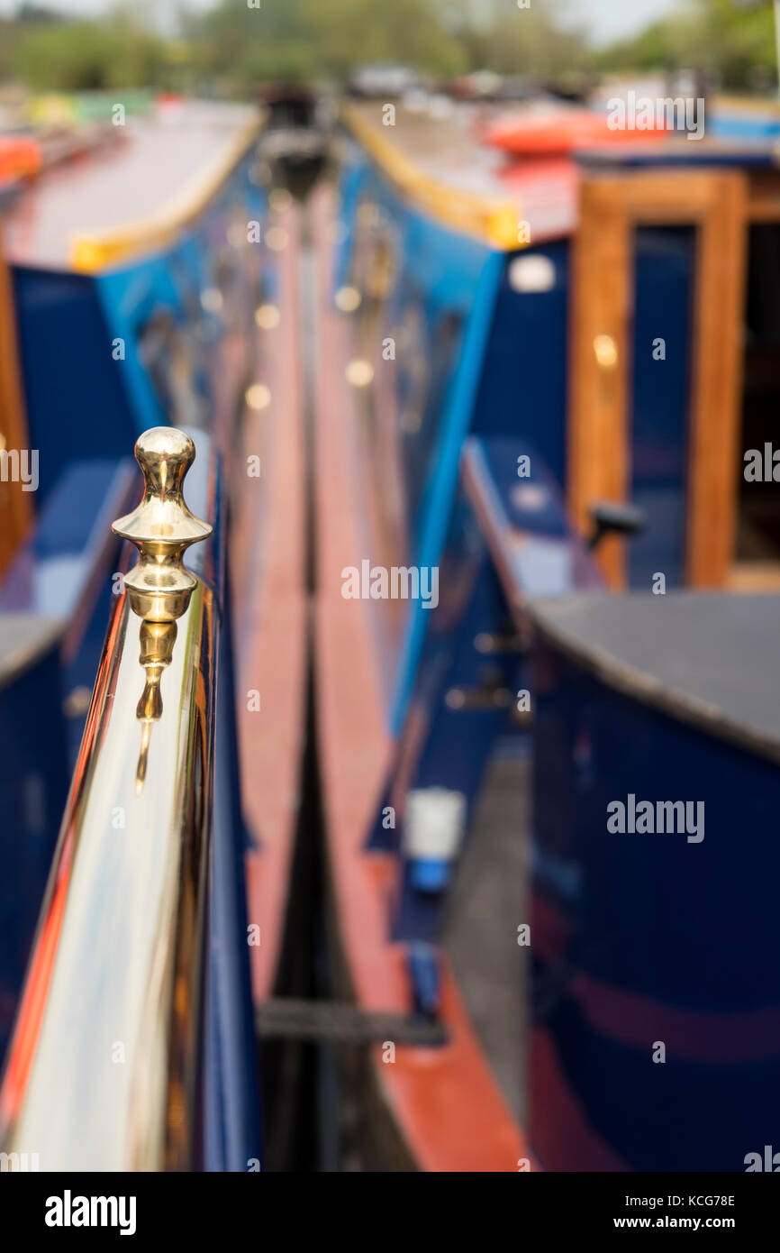 Canal boating Lower Heyford Wharf Oxford Canal Oxfordshire England Stock Photo