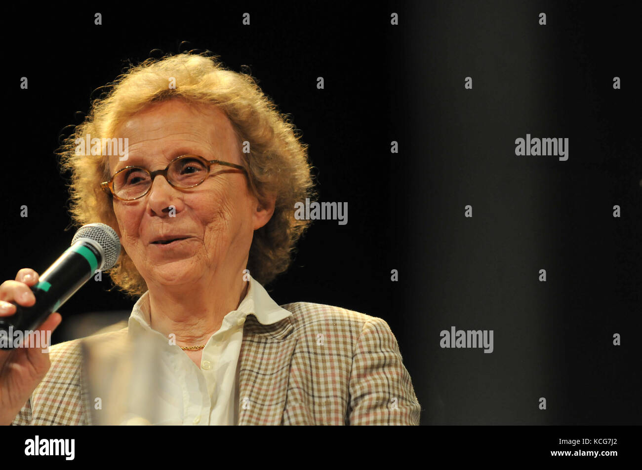 French philosopher Elizabeth de Fontenay attends International Forum of the Novel, Lyon, France Stock Photo