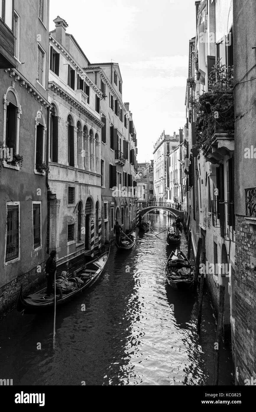 Venice (Italy) - The city on the sea. Most characteristic places of the famous seaside city, a major tourist attractions in the world. Stock Photo