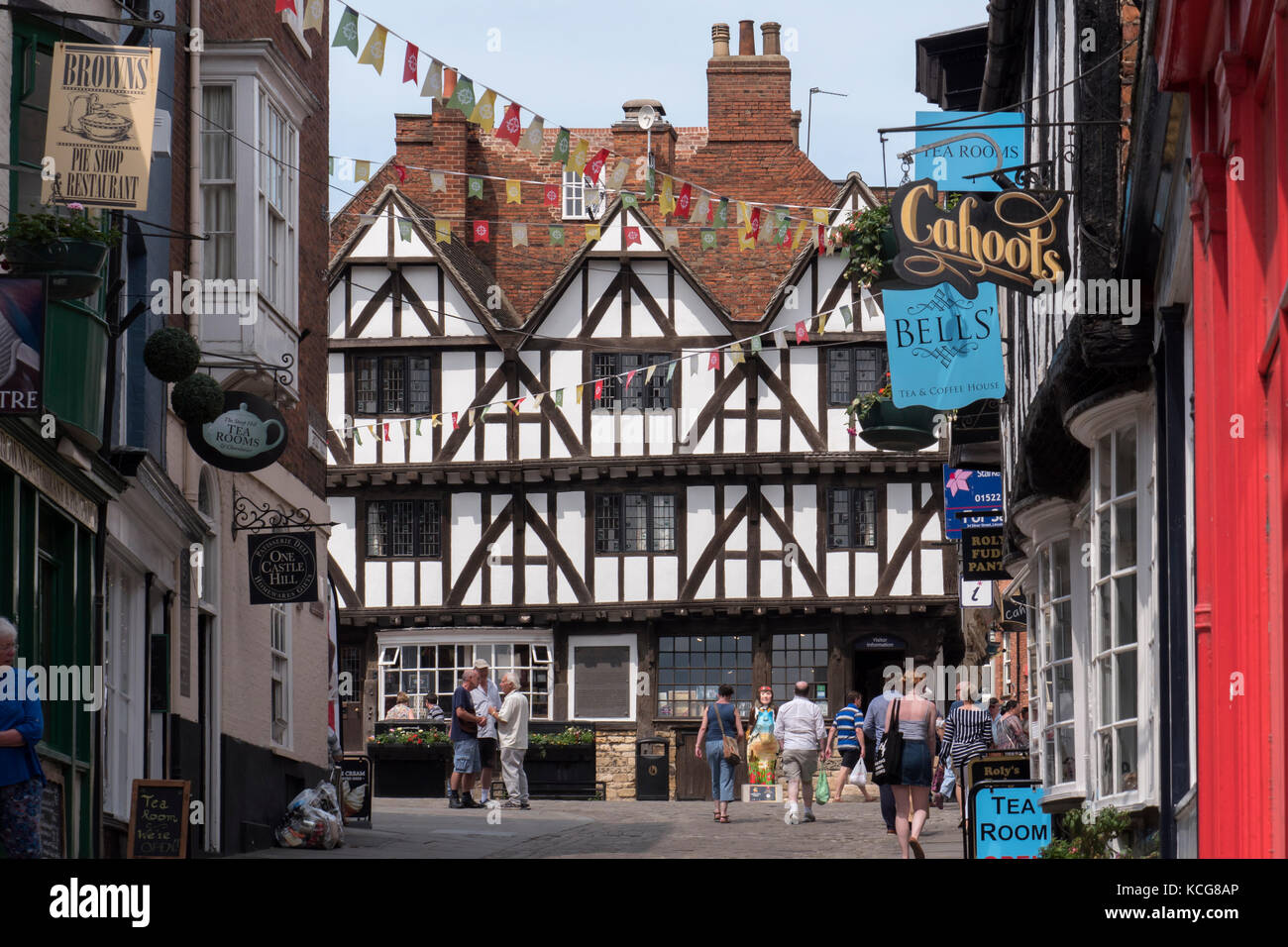 Tea Rooms Steep Hill Lincoln Lincolnshire England Stock Photo Alamy