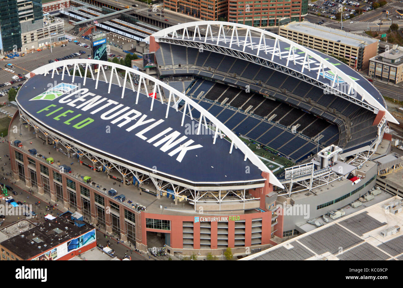 aerial view of Seattle Seahawks CenturyLink Field, Washington State, USA Stock Photo