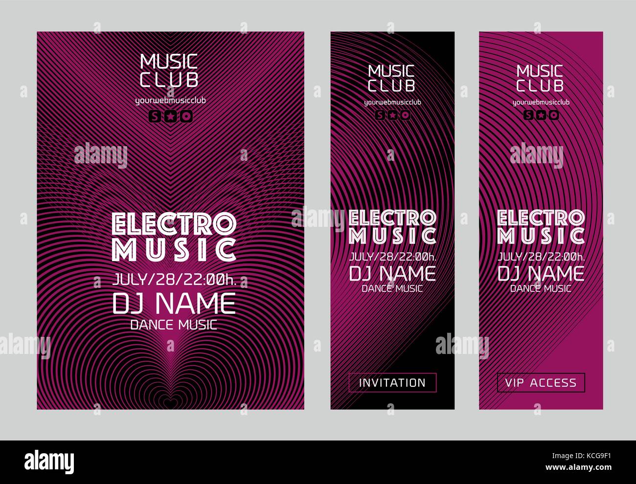 Template for poster design or electronic music banners. Vector Stock Vector