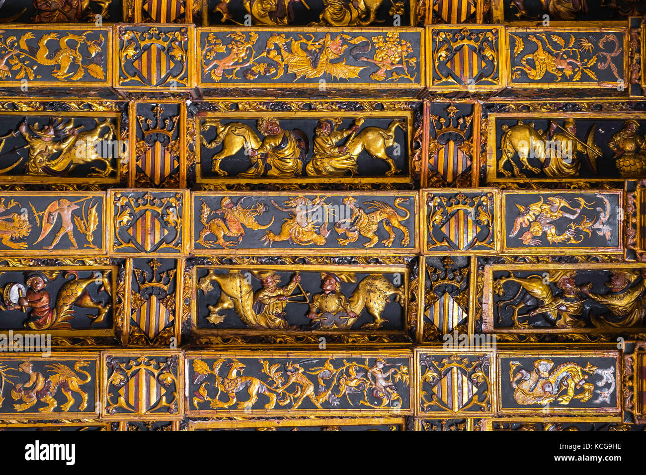 Valencia La Lonja Detail Of A Section Of The Great Golden