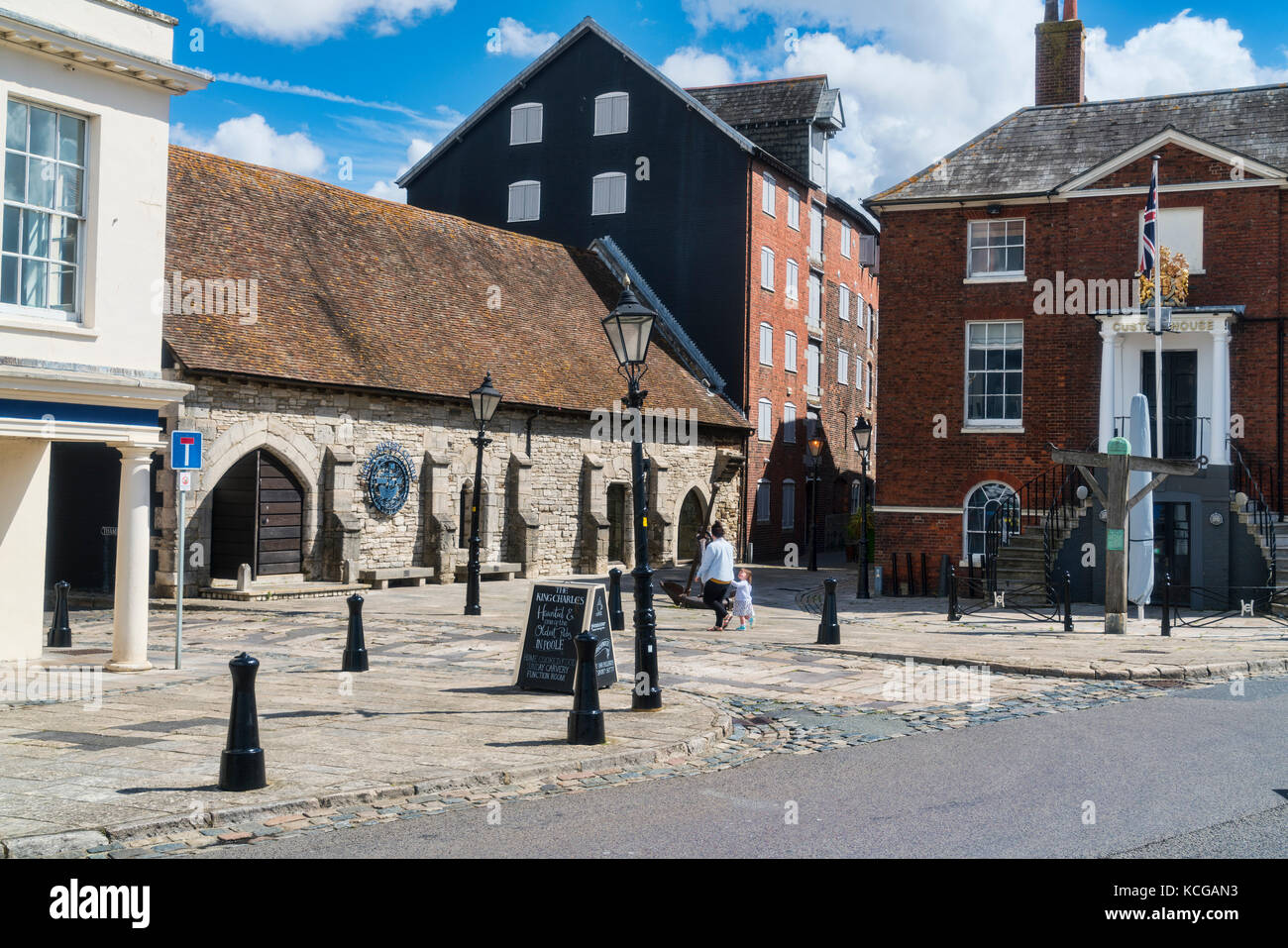 Historic buildings, Quay, Poole harbour marina,   Dorset, England; UK Stock Photo