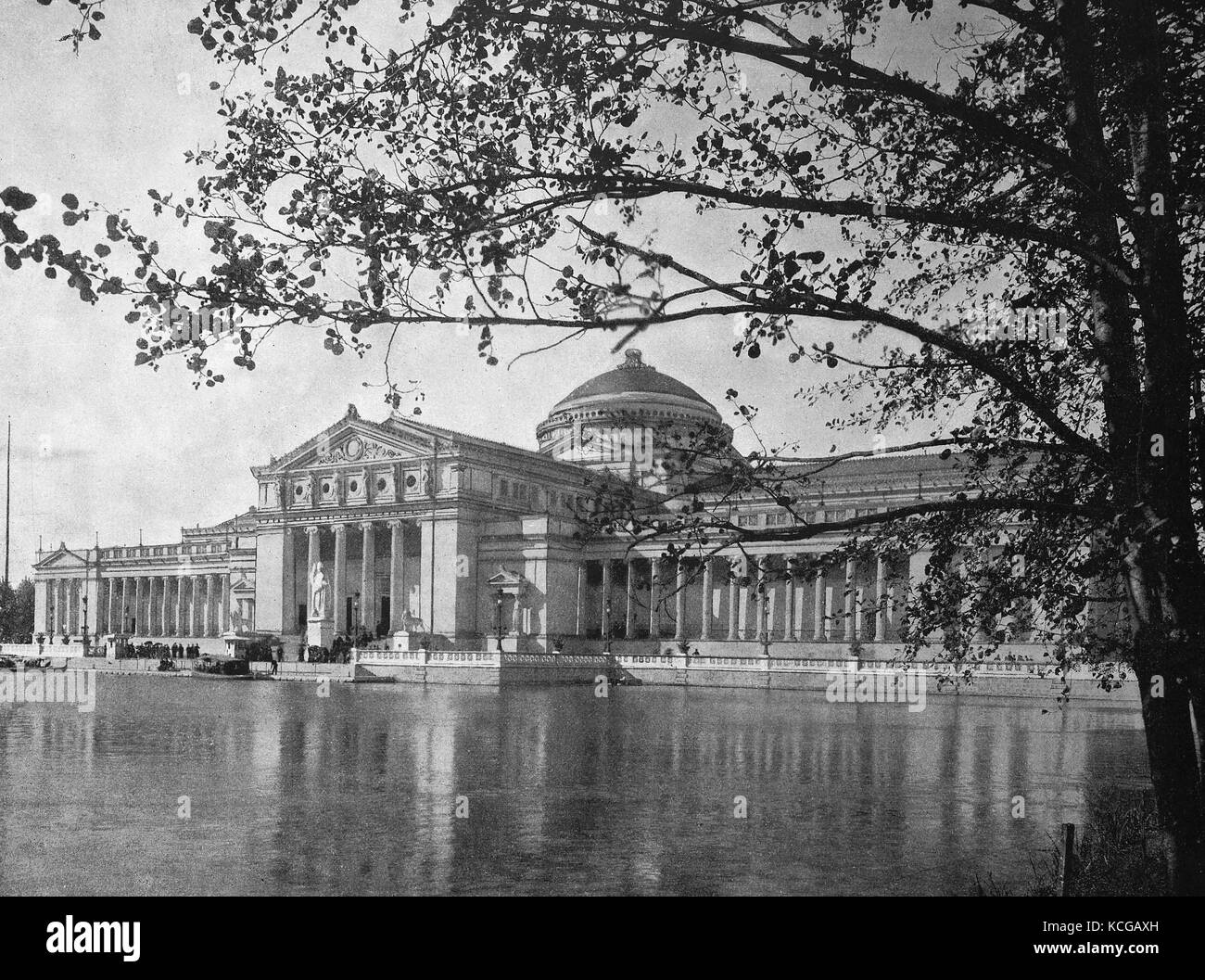 United States of America, Illinois State, Chicago city, building at the territory of the World Exposition 1893, the art palace, jewel of the exhibition, digital improved reproduction of a historical photo from the (estimated) year 1899 Stock Photo