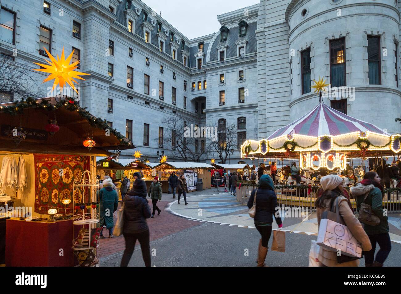 Christmas Village and Winter garden at Dilworth Park outside of City