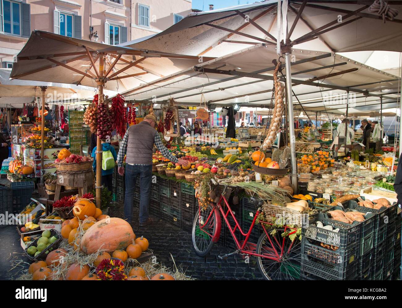 Campo De Fiori market, Rome, Italy. Stock Photo