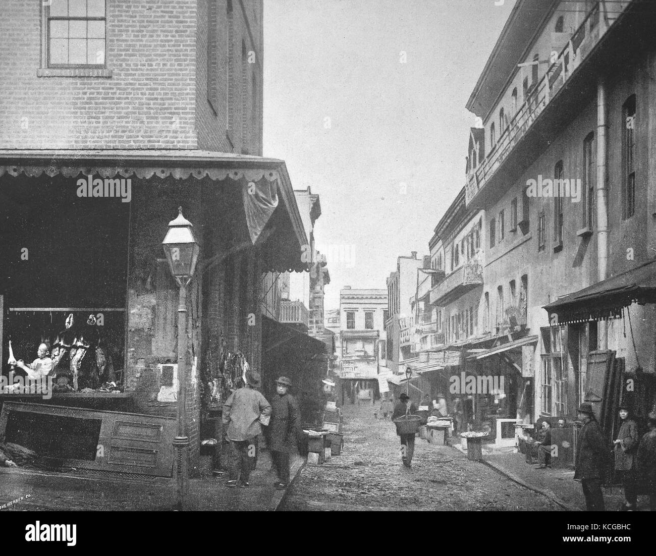 United States of America, California, food market in the Chinese Quarter of San Francisco, digital improved reproduction of a historical photo from the (estimated) year 1899 Stock Photo