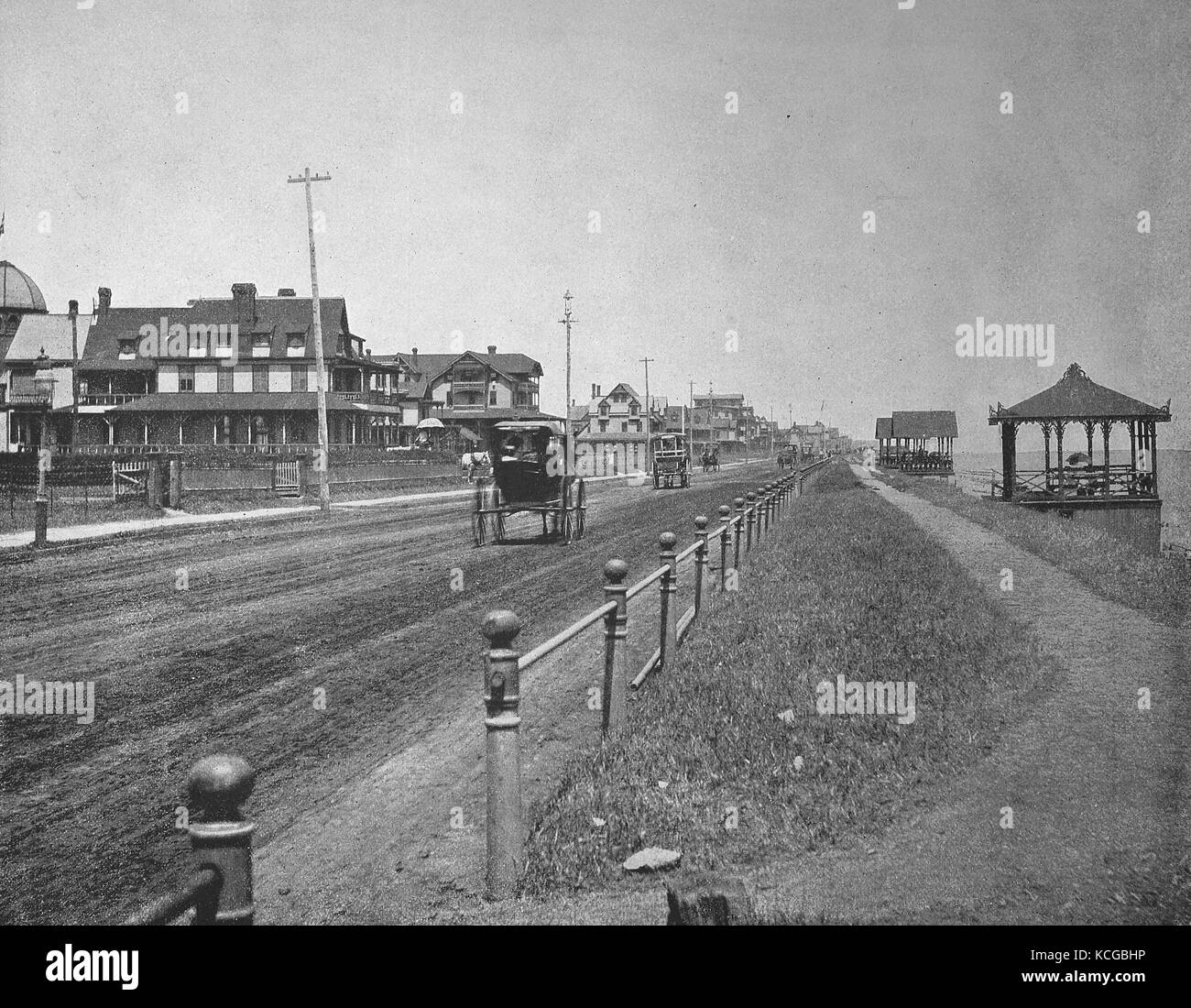 United States of Amerika, The Ocean Avenue in Long Branch, is a beach side city in Monmouth County, New Jersey, United States, digital improved reproduction of a historical photo from the (estimated) year 1899 Stock Photo