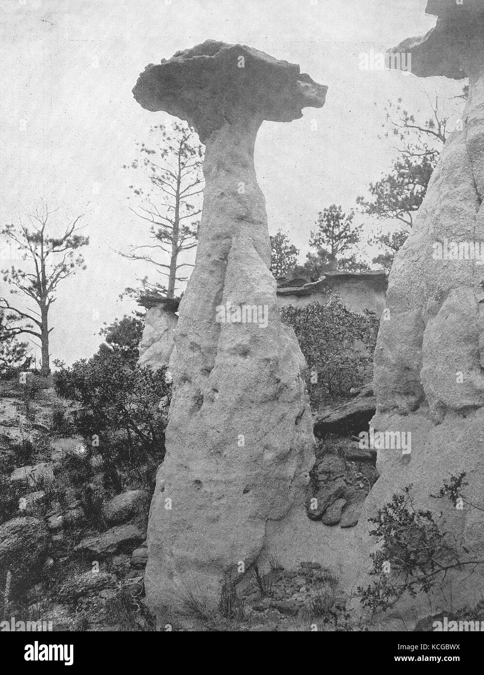 United States of America, peculiar rock formations, Lone Rocks in the Monument Park in the State of Colorado, digital improved reproduction of a historical photo from the (estimated) year 1899 Stock Photo