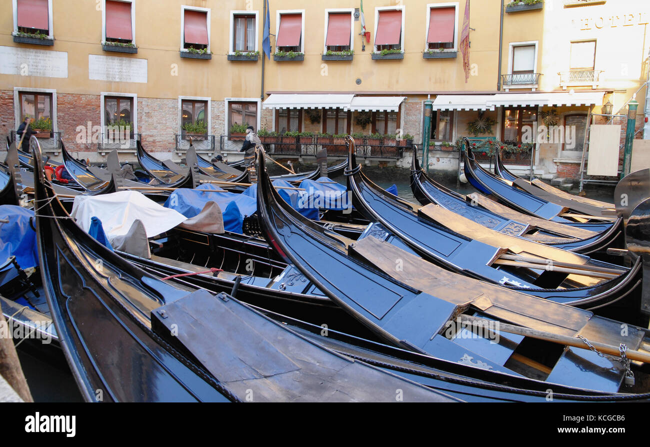 the famous gondolas of Venice in italy Stock Photo - Alamy