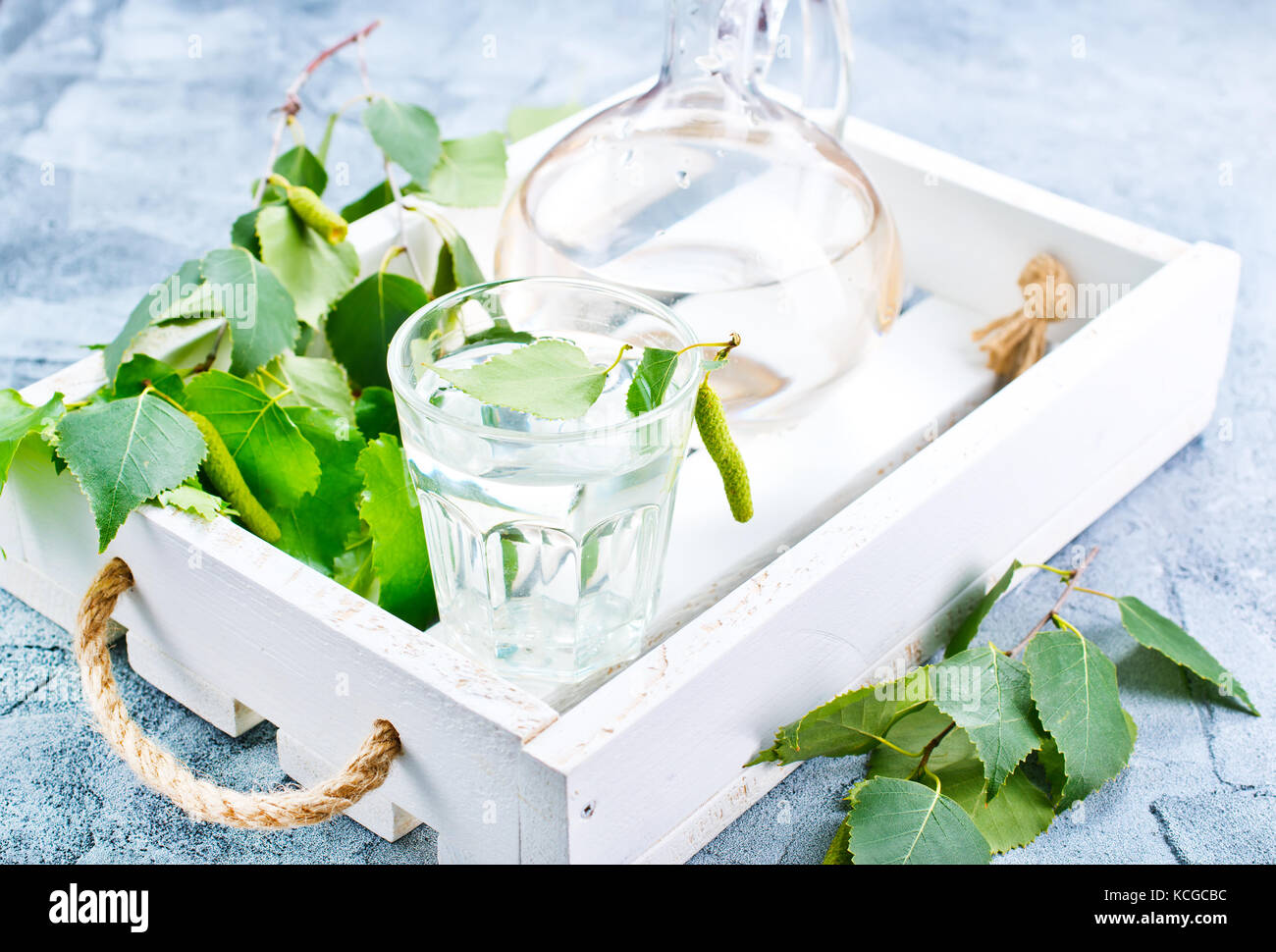 birch tree juice in glass, stock photo Stock Photo Alamy