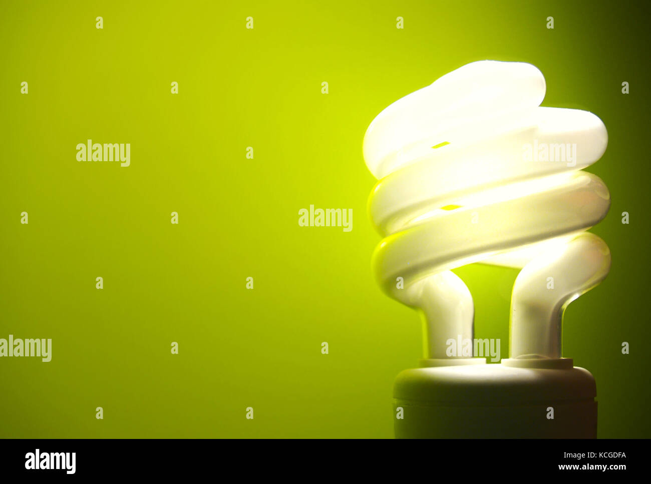 Green Light Bulb Stock Photo Alamy