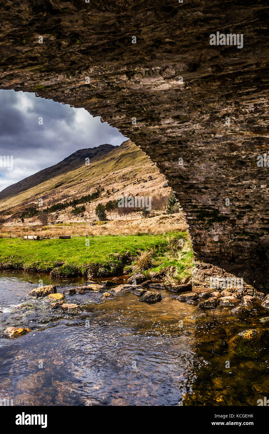 under the bridge, Scotland's Highlands Stock Photo