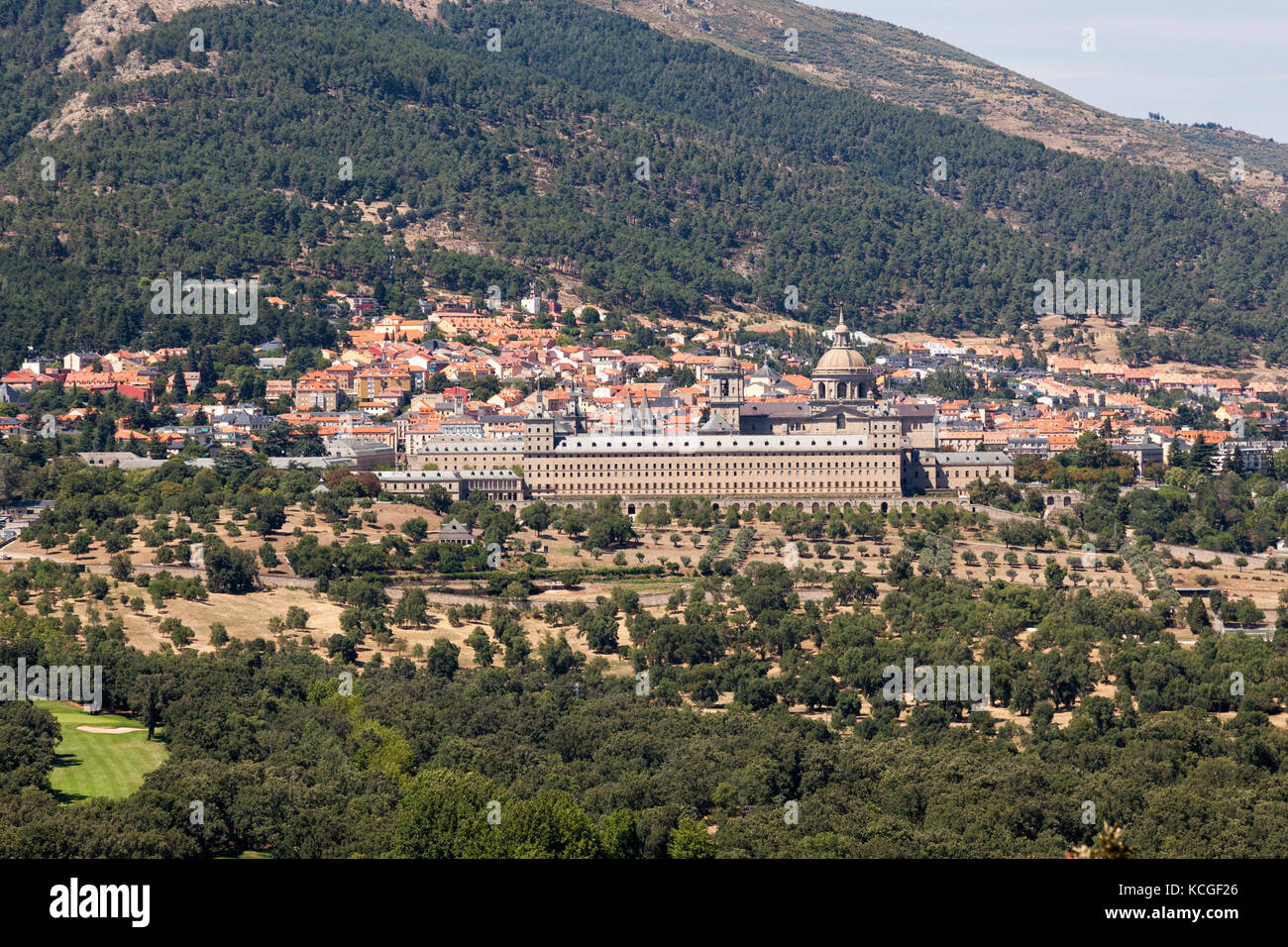 Monastery and royal residence San Lorenzo de El Escorial in Madrid, Spain Stock Photo