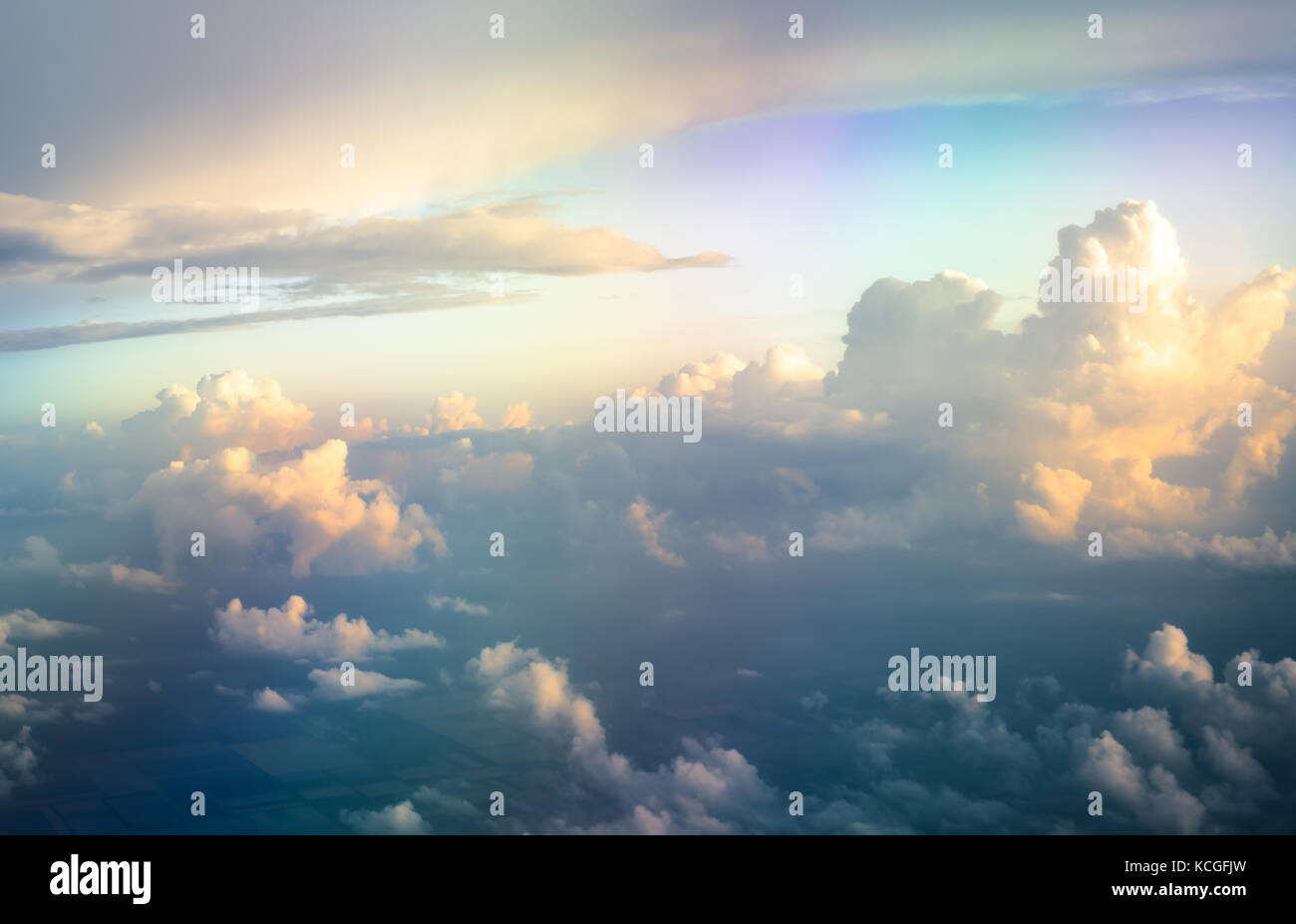 Atmosphere space air sky and clouds Stock Photo