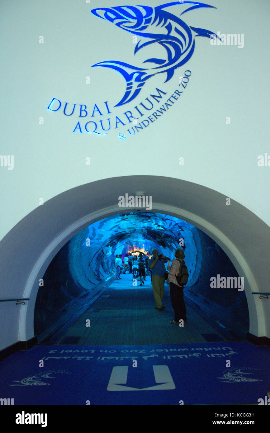 Dubai Aquarium in the Mall of the Emirates, Dubai, United Arab Emirates Stock Photo