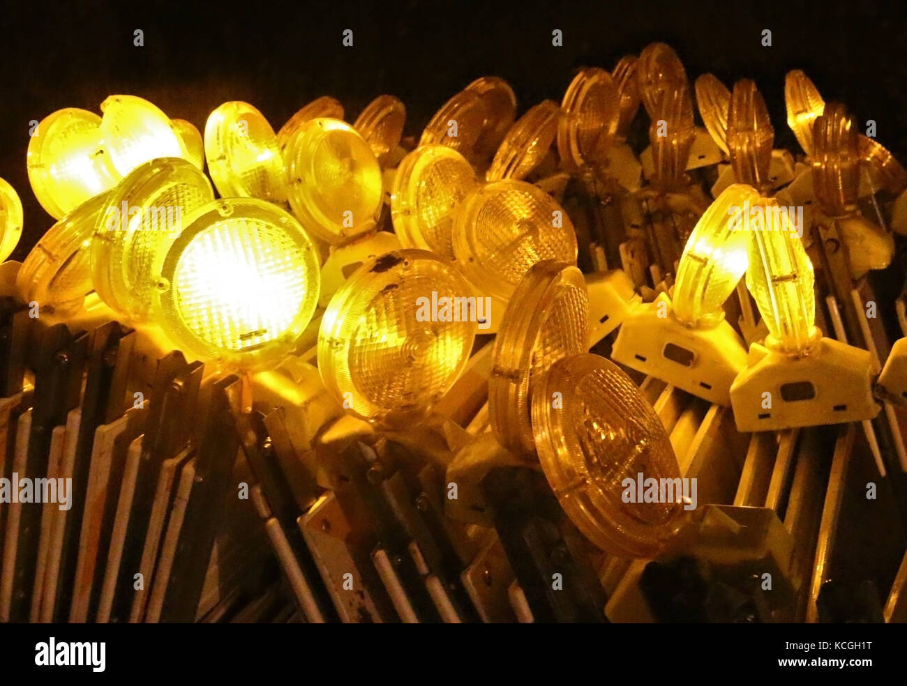 A group of abandoned construction lights Stock Photo Alamy