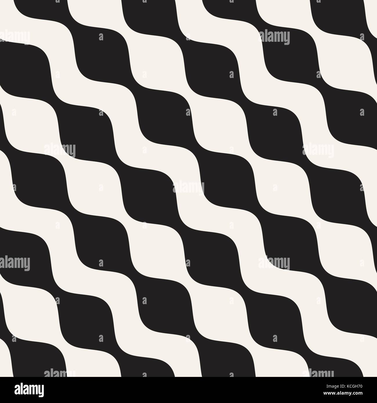 Wavy stripes vector seamless pattern. Retro wavy texture. Geometric ...