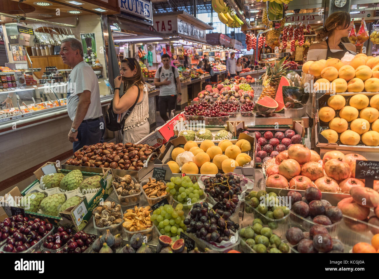 Mercat de la Boqueria, Barcelona, Catalonia, Spain Stock Photo