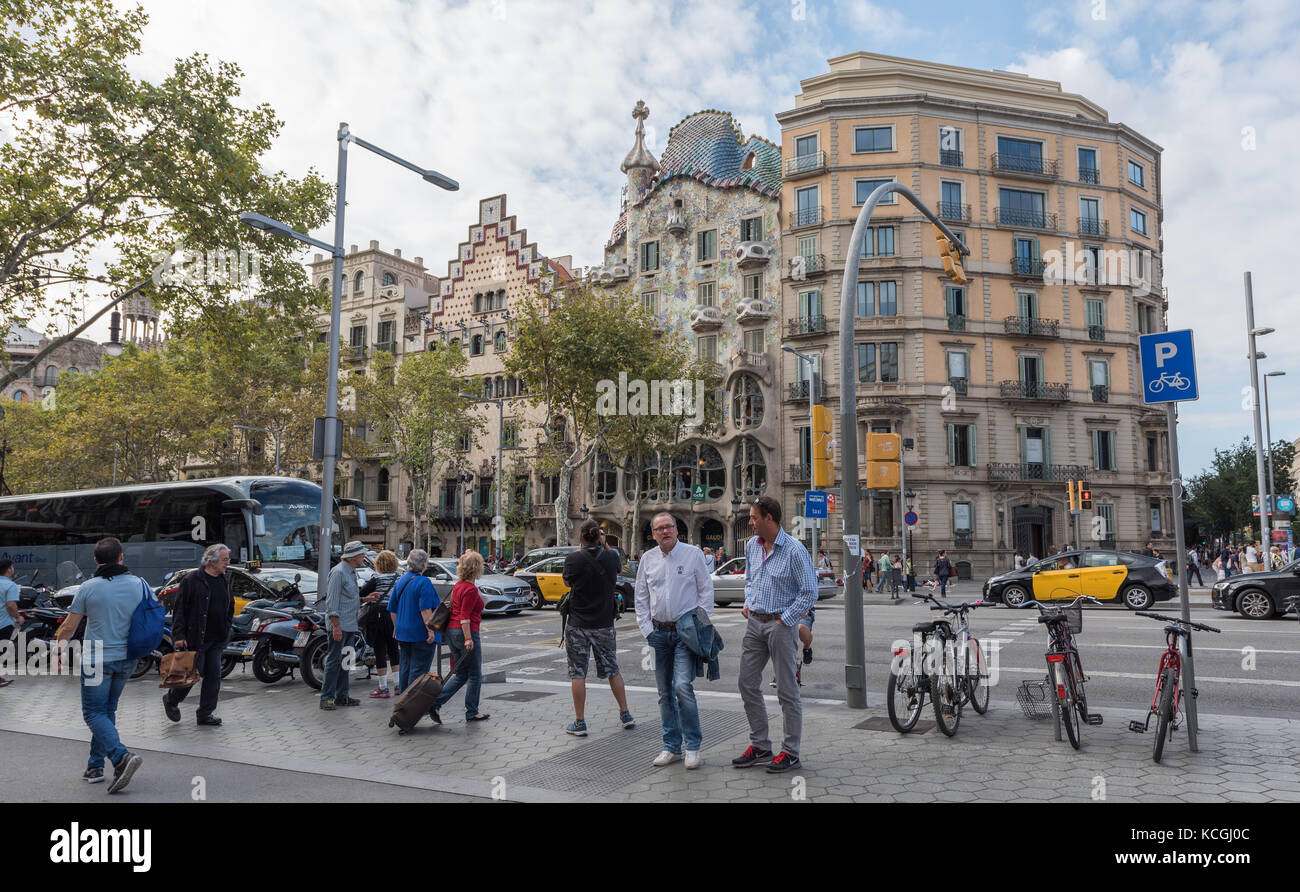 Modernisme architecture on Passeig de Gracia, Barcelona, Catalonia, Spain Stock Photo