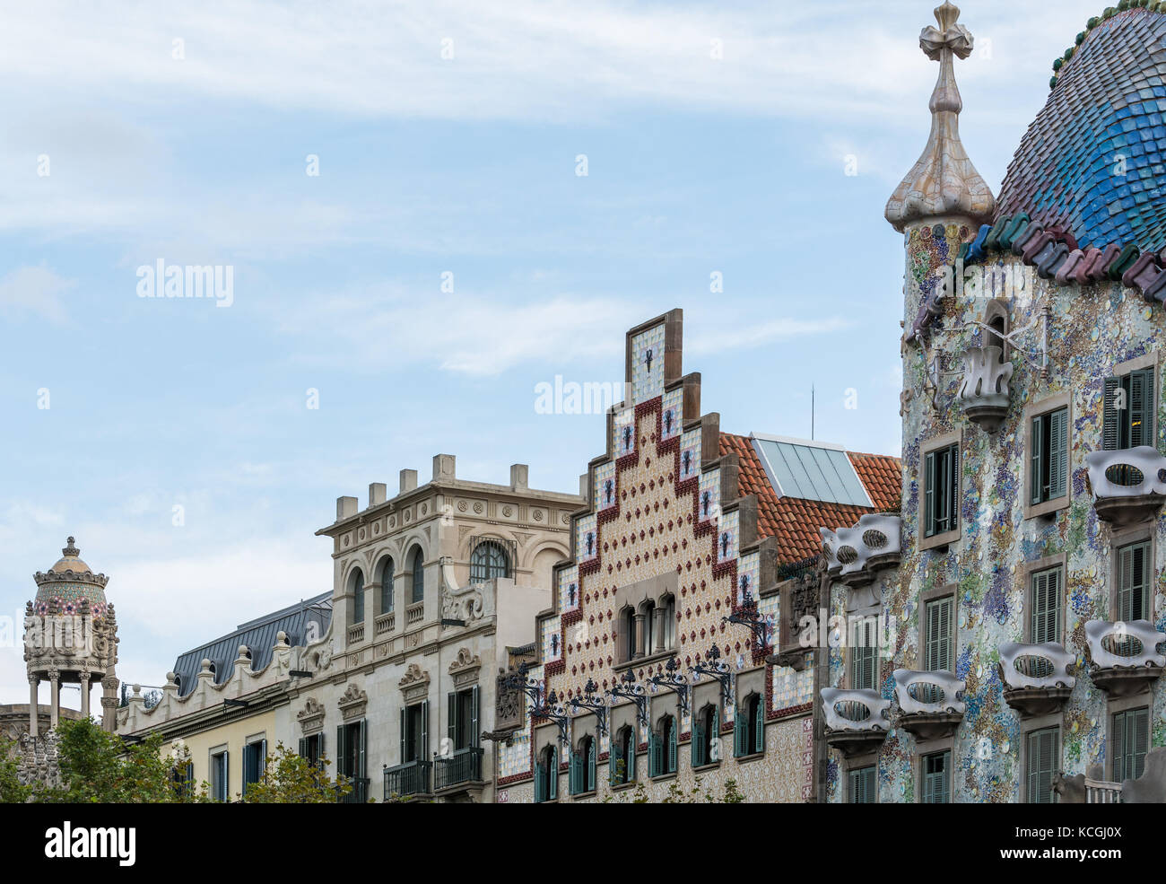 Modernisme architecture on Passeig de Gracia, Barcelona, Catalonia, Spain Stock Photo