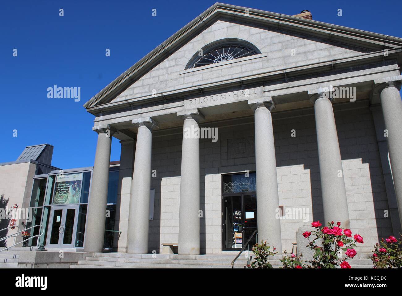 A beautiful building that is a museum about Pilgrims from the plymouth