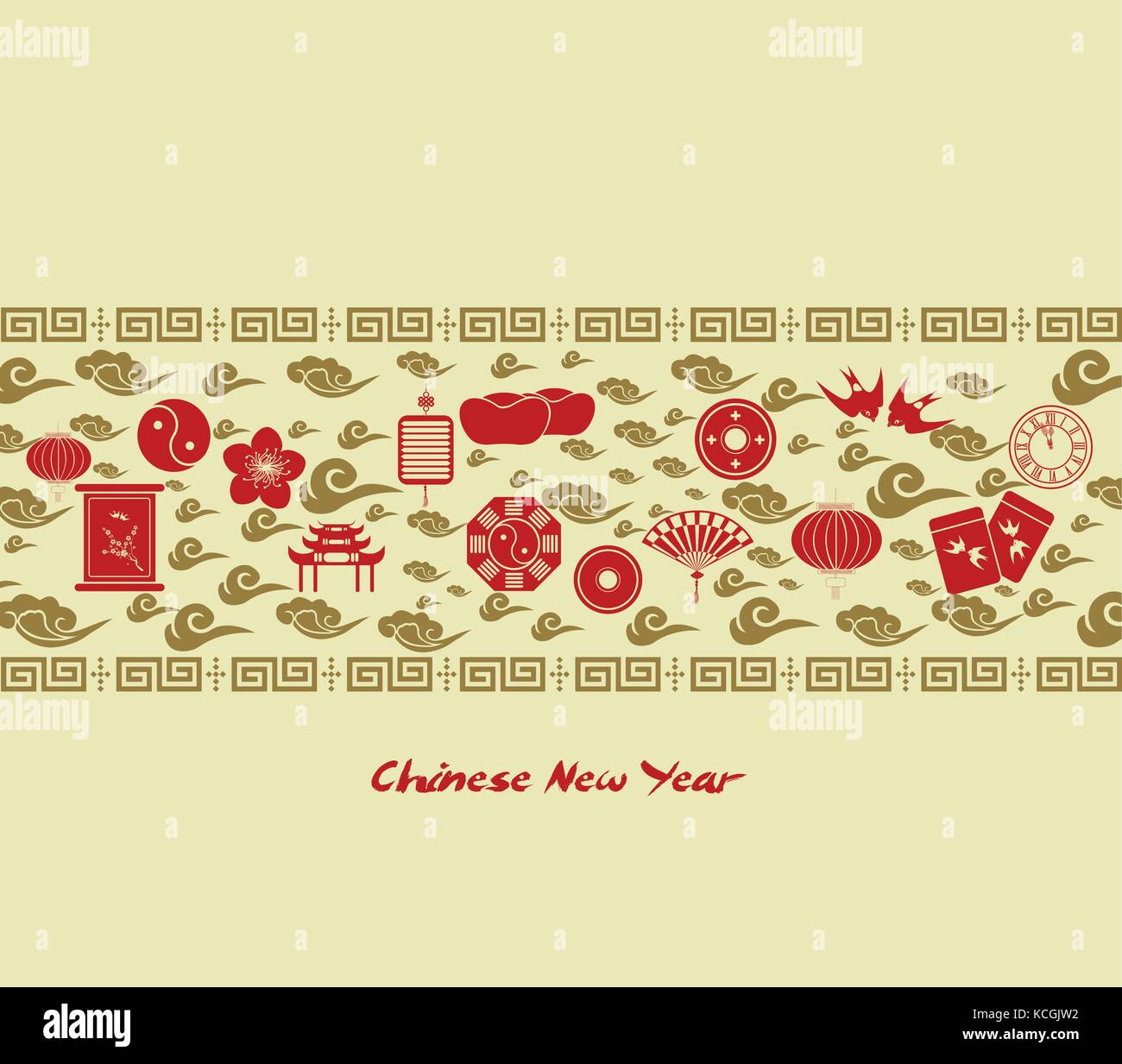 Chinese new year greeting card Stock Vector