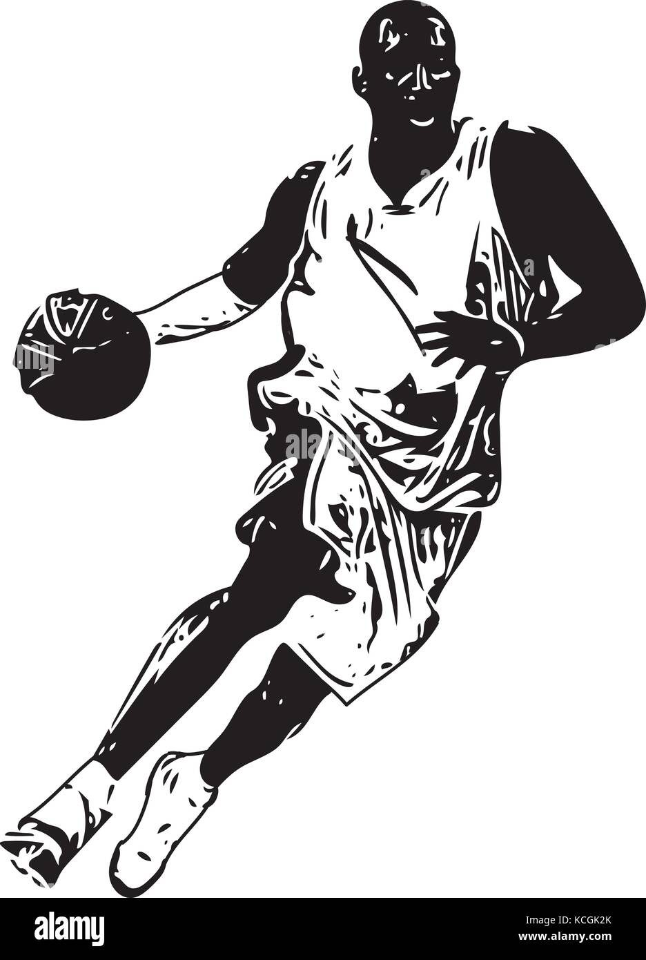 Sketch of basketball player with abstract background Stock Vector Image ...