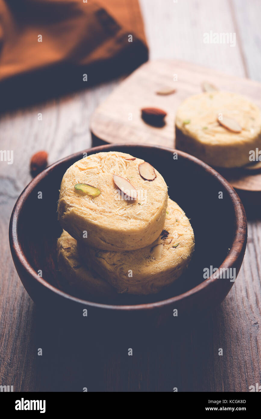 Stock photo of Soan Papdi or Soan roll or Patisa or patisha, popular